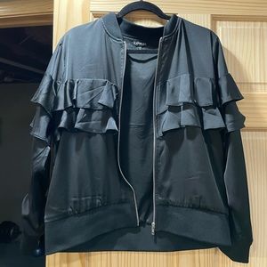 Ruffle bomber jacket